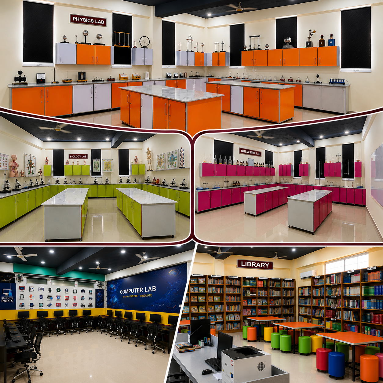 School life collage